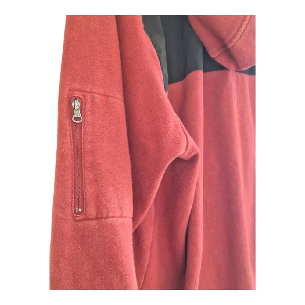 THE NORTH FACE Full Zip Hoodie L Red Maroon Mens Large